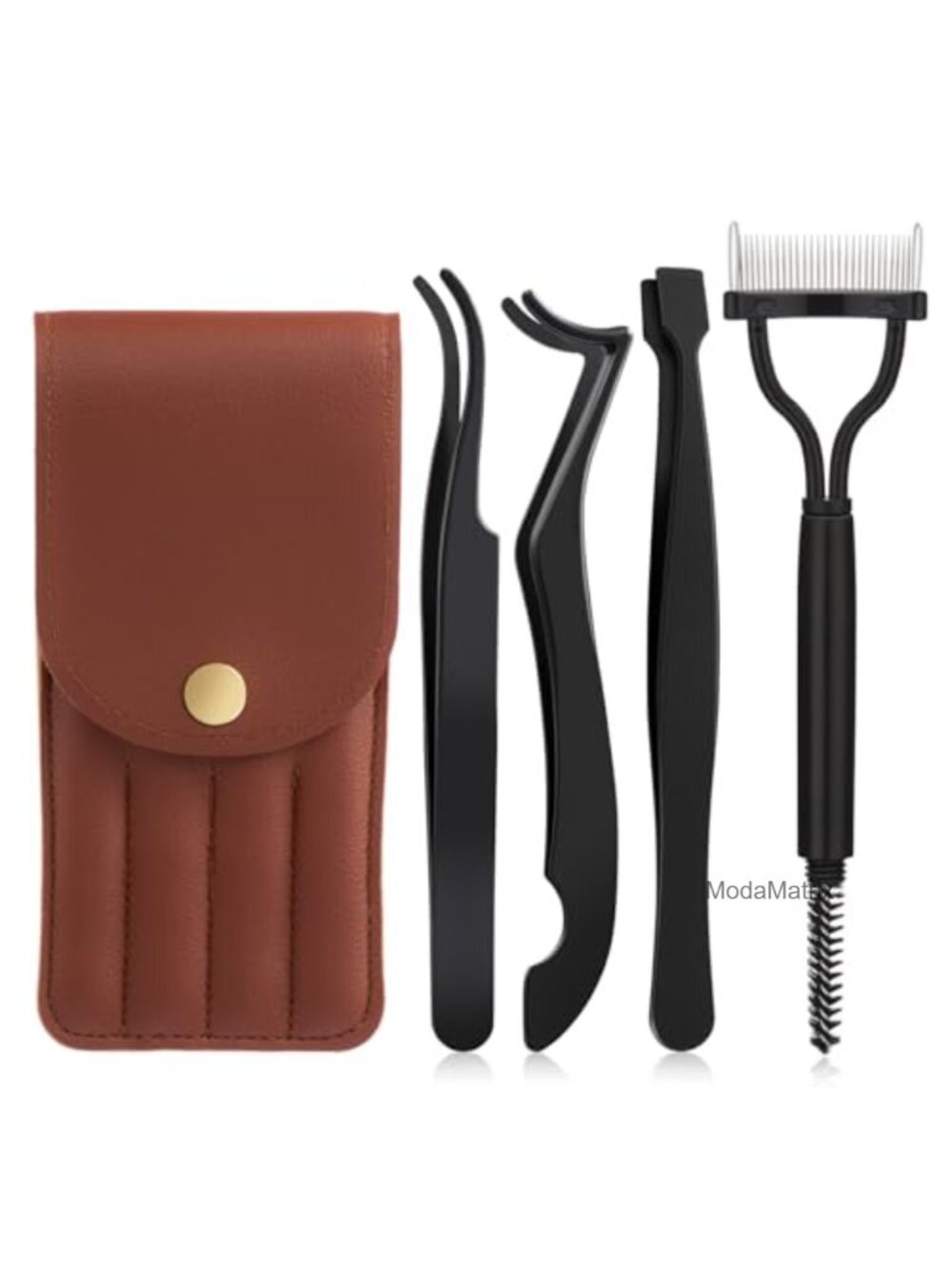 4-Piece Lash Cluster Tweezers Set Stainless Steel Eyelash Applicator Tools